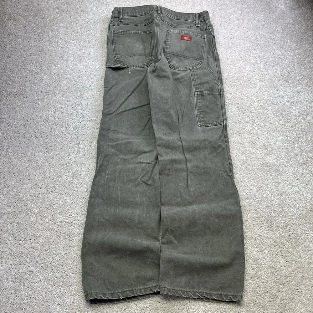 Y2K Distressed Dickies Carpenter Pants Green Size 30x31 Workwear Grunge Skater